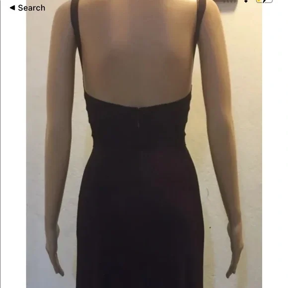 HERVE LEGER Couture Vintage AW1997 Runway Knit Jersey Open Back Long Dress S. - Picture 5 of 8
